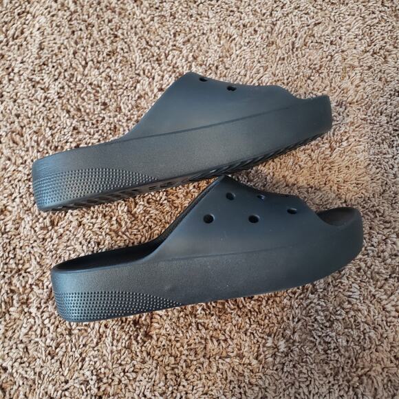 Crocs Classic Platform Slide Sandals Black Slip On Womens 9 - Picture 6 of 7